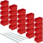 Brb 25 Sichtlagerboxen Lb4, Rot, Inhalt 2,9 Liter, Lxbxh 235x145x125 Mm, Inkl. 4