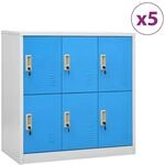 Vidaxl - Schlie&szlig;fachschr&auml;nke 5 Stk. Hellgrau Und Blau 90x45x92,5cm Stahl