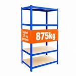 Relaxdays Schwerlastregal, Hxbxt: 180 X 100 X 40 Cm, 875 Kg, 5 Ebenen, Lagerregal