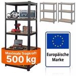 Relaxdays Schwerlastregal, 500 Kg, Hbt: 200 X 80 X 60 Cm, 5 Ebenen, Holzoptik,