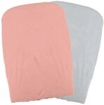Domiva Lot 2 Housses Matelas A Langer - Peche/perle
