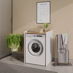 Waschmaschinenschrank Viktor, Wei&szlig;/artisan-eiche, 67.8 X 94.6 Cm Mit Erh&ouml;htem Rand,
