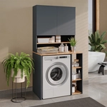 Waschmaschinenschrank Viktor, Anthrazit/goldkraft Eiche, 93.6 X 88.2 Cm 2 Teile Mit