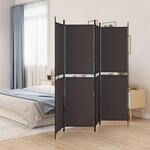 4-tlg. Paravent Braun 200x200 Cm Stoff Vidaxl