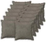 Kissenbezug 12 Pcs Houten Hellgrau 50 X 50 Cm Samt Vidaxl