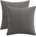 Kissenbezug 2 Pcs Almelo Dunkelgrau 30 X 30 Cm Cord Vidaxl