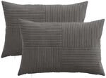 Kissenbezug 2 Pcs Almelo Dunkelgrau 50 X 75 Cm Cord Vidaxl