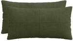 Kissenbezug 2 Pcs Almelo Gr&uuml;n 40 X 80 Cm Cord Vidaxl