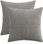 Kissenbezug 2 Pcs Almelo Hellgrau 45 X 45 Cm Cord Vidaxl