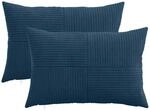 Kissenbezug 2 Pcs Almelo Marineblau 50 X 75 Cm Cord Vidaxl