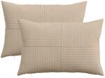 Kissenbezug 2 Pcs Almelo Taupe 50 X 70 Cm Cord Vidaxl