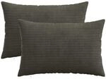 Kissenbezug 2 Pcs Heerlen Anthrazit 40 X 60 Cm Cord Vidaxl