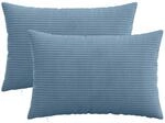 Kissenbezug 2 Pcs Heerlen Blau 50 X 75 Cm Cord Vidaxl
