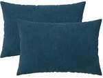 Kissenbezug 2 Pcs Heerlen Blau 50 X 75 Cm Samt Vidaxl