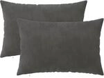 Kissenbezug 2 Pcs Heerlen Dunkelgrau 50 X 70 Cm Samt Vidaxl