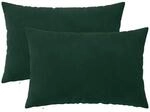 Kissenbezug 2 Pcs Heerlen Dunkelgr&uuml;n 50 X 70 Cm Samt Vidaxl