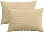 Kissenbezug 2 Pcs Heerlen Gr&uuml;n Grau 40 X 60 Cm Cord Vidaxl