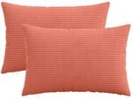 Kissenbezug 2 Pcs Heerlen Rot-orange 40 X 60 Cm Cord Vidaxl