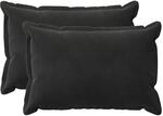 Kissenbezug 2 Pcs Houten Schwarz 50 X 70 Cm Samt Vidaxl