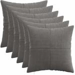 Kissenbezug 6 Pcs Almelo Dunkelgrau 50 X 50 Cm Cord Vidaxl