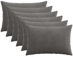 Kissenbezug 6 Pcs Heerlen Dunkelgrau 50 X 70 Cm Cord Vidaxl