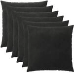 Kissenbezug 6 Pcs Heerlen Schwarz 60 X 60 Cm Samt Vidaxl