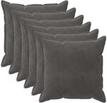 Kissenbezug 6 Pcs Houten Dunkelgrau 80 X 80 Cm Samt Vidaxl