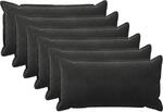 Kissenbezug 6 Pcs Houten Schwarz 40 X 80 Cm Samt Vidaxl