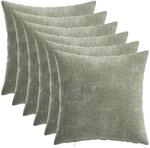 Kissenbezug 6 Stk. Heerlen Gr&uuml;n 40 X 40 Cm Chenille-stoff Vidaxl