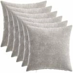 Kissenbezug 6 Stk. Heerlen Hellgrau 40 X 40 Cm Chenille-stoff Vidaxl