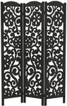 Ml-design Paravent Raumteiler 3-tlg Yokohama, Schwarz, 172x121 Cm, Aus Holz,
