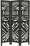 Ml-design Paravent Raumteiler 3-teilig Kyoto, Schwarz, 170x121 Cm, Aus Holz,