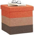 Polster Hocker Mit Stauraum, Gestreifter Sitzhocker, Faltbarer Polsterhocker Hbt 38 X