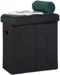Relaxdays - Faltbarer Sitzhocker, Hxbxt: 49,5 X 46 X 25,5 Cm, Mit Stauraum, Griffe,
