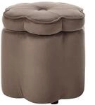 Kinderhocker Mit Stauraum Flower Blume Samtstoff Dunkelbraun