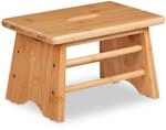 Fu&szlig;bank Bambus, Bis 100 Kg, Stabiler Tritthocker, Hbt: 20x33x21,5 Cm, Kinderhocker