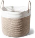 W&auml;schekorb Aus Baumwolle, Geflochten, Mit Griffen, D40xh34cm, Braun