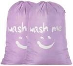 2er Pack W&auml;sches&auml;cke 120l Gro&szlig; Faltbar Mit Kordelzug Violett