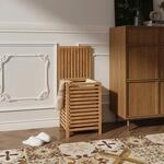 W&auml;schekorb Jystiand 64 L Lamellenoptik Bambus Natur [en.casa]