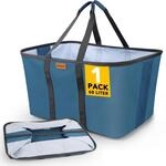 Faltbarer W&auml;schekorb 68l, Extra Flach, 2cm, Blau, 600d Oxford Stoff