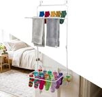Relaxdays W&auml;schest&auml;nder T&uuml;r, Zum Einh&auml;ngen, 4,9 M Trockenl&auml;nge, 2 Klappbare