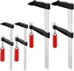 Schraubzwingen Set 4 St&uuml;ck, 300/200mm Spannweite, 80/50mm Maultiefe, Stahl,
