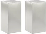 Pflanzenst&auml;nder 2 Pcs Silber 40 X 40 X 80 Cm Stahl Vidaxl