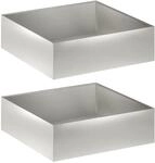 Garten-pflanzgef&auml;&szlig; 2 Stk. Silber 80 X 80 X 30 Cm Edelstahl Vidaxl