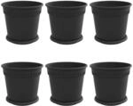 Vidaxl Plant Pots 6 Pcs Black Plastic