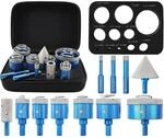 Diamantbohrer Set 6-65mm F&uuml;r Fliesen, Keramik, Granit, Marmor Mit Koffer