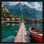 Schwarzer Bilderrahmen 40x40 Cm, Moderner Fotorahmen, Wand- & Tischaufsteller