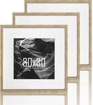 Bilderrahmen 30x30cm Holz Eiche 3er Set Quadratisch Mit Passepartout 20x20cm Mdf