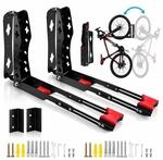 Relaxdays Fahrrad Wandhalterung, 2er Set, Schwenkbar, Vertikal, Ohne Heben, Hbt