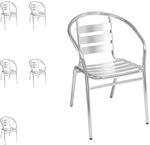 Mojawo - 6 St&uuml;ck Bistro Stapelstuhl Aluminium-m537474-6